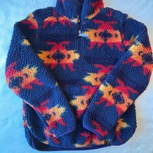 LIV Outdoor Women’s Blue & Orange Sherpa Fleece | Size Small